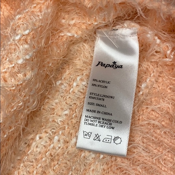 Papaya “Fuzzy” Peach Sweater - Picture 6 of 14